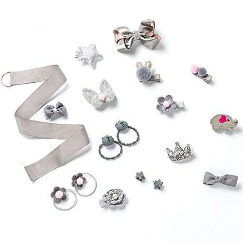 LABOTA 54 Piezas Pinzas Gomas Pelo para Niña Bebe, Elásticos Gomas del pelo Lazos Accesorios con caja de regalo Para El Pelo Bebé Niñas