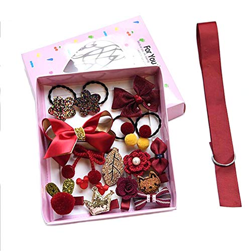LABOTA 54 Piezas Pinzas Gomas Pelo para Niña Bebe, Elásticos Gomas del pelo Lazos Accesorios con caja de regalo Para El Pelo Bebé Niñas