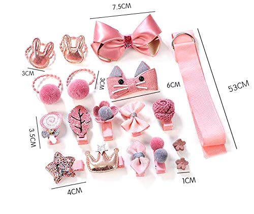 LABOTA 54 Piezas Pinzas Gomas Pelo para Niña Bebe, Elásticos Gomas del pelo Lazos Accesorios con caja de regalo Para El Pelo Bebé Niñas