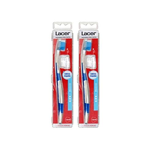 Lacer DUPLO Cepillo Medio Cabezal Pequeño, 2Uds
