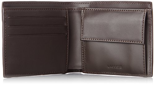 Lacoste NH1112FG, Monedero para Hombre, marrón Oscuro (Dark Brown), 9.5 x 3 x 11.5 cM