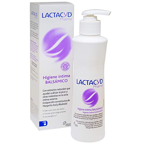 Lactacyd Pharma Balsámico - Con extractos naturales que ayudan a aliviar el picor y otras molestias en la zona intima externa, enriquecido con extracto de Margarita Azul Calmante, 250 ml