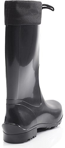 Ladeheid Botas Antideslizantes en PVC Mujer LA-968 (Negro/Negro, 37 EU)