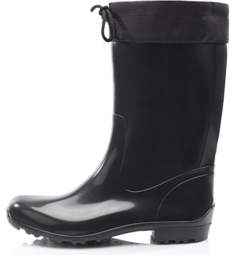 Ladeheid Botas Antideslizantes en PVC Mujer LA-968 (Negro/Negro, 37 EU)