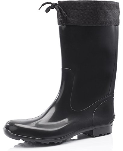Ladeheid Botas Antideslizantes en PVC Mujer LA-968 (Negro/Negro, 37 EU)
