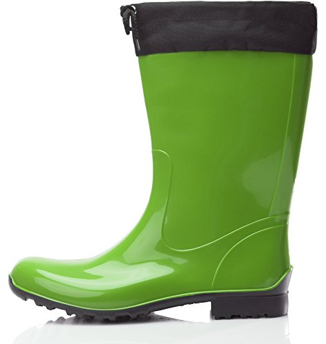 Ladeheid Botas Antideslizantes en PVC Mujer LA-968 (Verde/Negro, 39 EU)