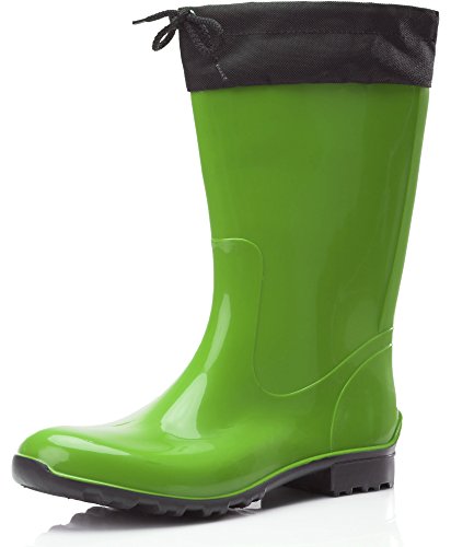 Ladeheid Botas Antideslizantes en PVC Mujer LA-968 (Verde/Negro, 39 EU)