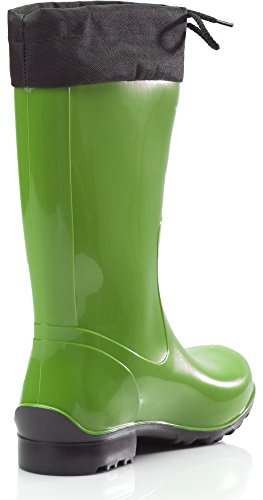Ladeheid Botas Antideslizantes en PVC Mujer LA-968 (Verde/Negro, 39 EU)
