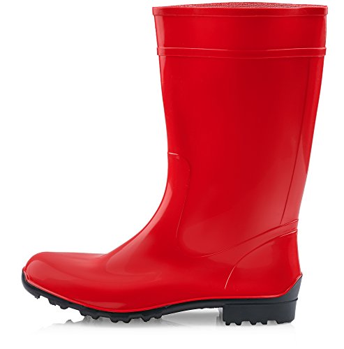 Ladeheid Botas de Agua Antideslizantes en PVC Mujer LA-967 (Rojo/Negro, 38 EU)
