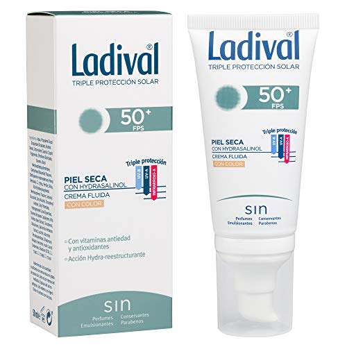 Ladival Protector Solar Facial Piel Seca con color- FPS 50+, 50 ml