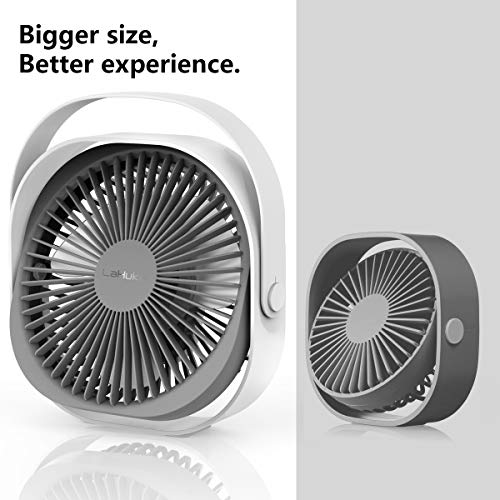 LaHuKo Ventilador USB Silencioso Ventiladores de Sobremesa Personal y Portátil Rotación Libre de 360 ° con 3 Velocidades Aire Frio para Oficina Hogar Coche (Blanco)