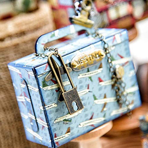 Lai-LYQ Troqueles De Corte De Metal, 3 D Maleta Bolsa De Viaje Plantilla De álbum De Recortes Papel De Relieve DIY Tarjeta De Festival De Navidad Fabricación De Moldes Álbum Regalo Artesanal Plata