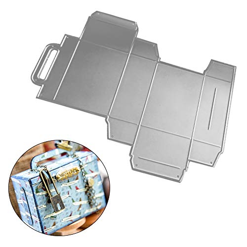 Lai-LYQ Troqueles De Corte De Metal, 3 D Maleta Bolsa De Viaje Plantilla De álbum De Recortes Papel De Relieve DIY Tarjeta De Festival De Navidad Fabricación De Moldes Álbum Regalo Artesanal Plata