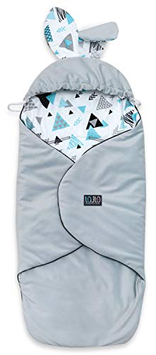 Lajlo Manta Cochecito Bebé para Asiento de Coche para Viaje - Algodón y Terciopelo para Asientos, Cochecito y Cuna Recién Nacidos - Funda y Saco de Dormir con Capucha - Regalos Babyshower