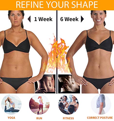 LaLaAreal Faja Reductora Adelgazante Abdomen Mujer Neopreno Body Moldeador para Deport Fiteness (XS,Sin Cremallera/Negro)