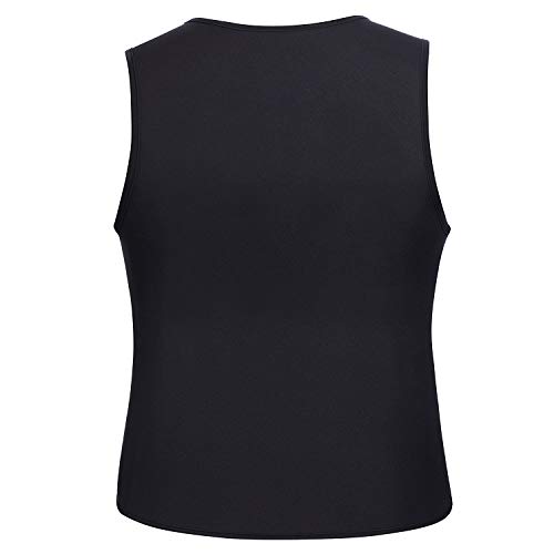 LaLaAreal Faja Reductora Adelgazante Hombre Camiseta Termica Sauna de Neopreno Fitness Running Gym Faja Deportiva, Negro- Azul de Reversible, 5 XL