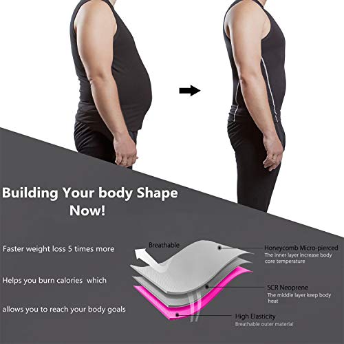 LaLaAreal Faja Reductora Adelgazante Hombre Camiseta Termica Sauna de Neopreno Fitness Running Gym Faja Deportiva, Negro- Azul de Reversible, 5 XL