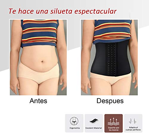 LaLaAreal Mujer Fajas Reductoras de Corset de Latex para Formación , Shapwear , Deporte, XXL