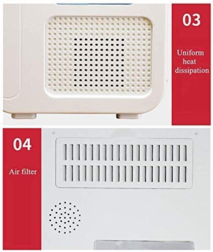 LALEO Concentrador de oxígeno, 1-1L / min 55% ± 3 (1L) Flujo de oxígeno Puro con Máquina de oxígeno portátil Ajustable para Uso doméstico y de Viaje