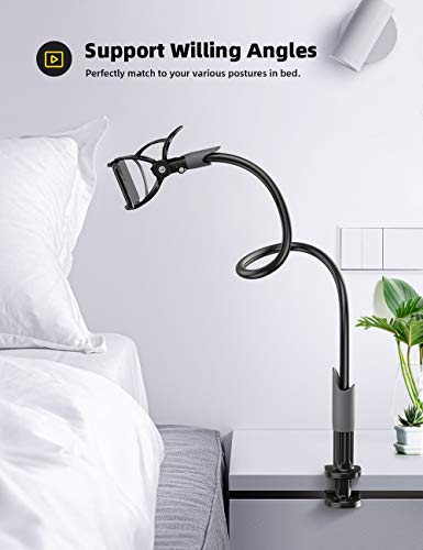 Lamicall Soporte Móvil con Cuello de Cisne : Soporte para Teléfono e Smartphones para Phone XS MAX XR X 8 7 6S 6 Plus 5S 5 4S, Samsung S10 S9 S8 S7 S6 S5 S4 S3, Huawei, Otras Smartphones - Negro