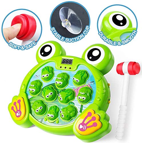 Lamlingo Juego Interactivo de Golpear a Una Rana con 2 Martillos, Juguete de Desarrollo Temprano para Niños de 2,3,4,5,6,7,8 Años, Juego de Actividades para Niños Pequeños con Música y luz
