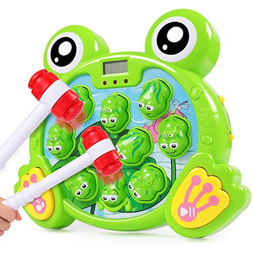 Lamlingo Juego Interactivo de Golpear a Una Rana con 2 Martillos, Juguete de Desarrollo Temprano para Niños de 2,3,4,5,6,7,8 Años, Juego de Actividades para Niños Pequeños con Música y luz