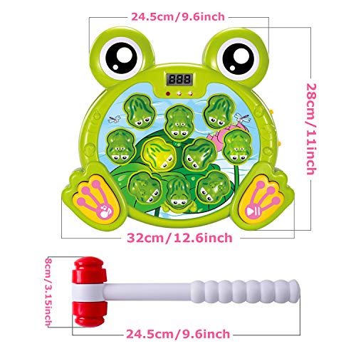 Lamlingo Juego Interactivo de Golpear a Una Rana con 2 Martillos, Juguete de Desarrollo Temprano para Niños de 2,3,4,5,6,7,8 Años, Juego de Actividades para Niños Pequeños con Música y luz