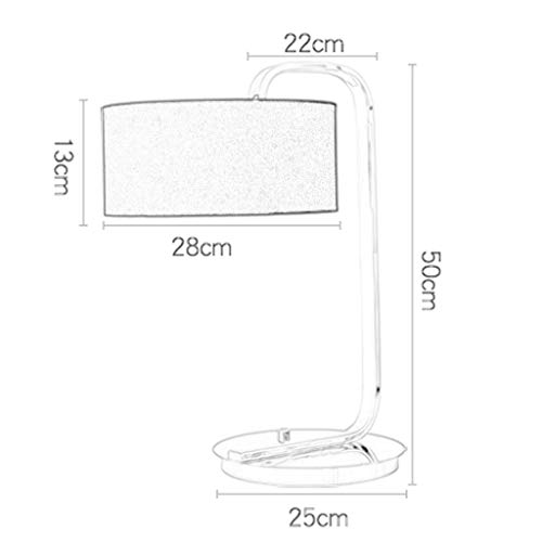Lampada, Hotel Moderno con paralume in stoffa Grande lampada da comodino in Metallo cromato Lampada da 11 pollici con accento Largo per soggiorno ufficio (Colore: Nero)
