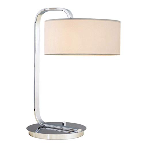 Lampada, Hotel Moderno con paralume in stoffa Grande lampada da comodino in Metallo cromato Lampada da 11 pollici con accento Largo per soggiorno ufficio (Colore: Nero)