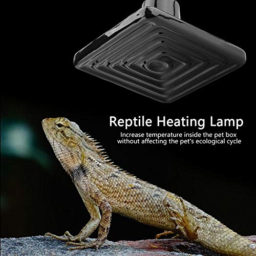 Lámpara de Calentamiento de Reptiles Emisor de Bombilla de cerámica infrarroja Negra Sin luz Incubadora de Mascotas Criadora para Serpiente Lagarto Rana Tortuga 220V-230V(250W)