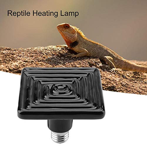 Lámpara de Calentamiento de Reptiles Emisor de Bombilla de cerámica infrarroja Negra Sin luz Incubadora de Mascotas Criadora para Serpiente Lagarto Rana Tortuga 220V-230V(250W)