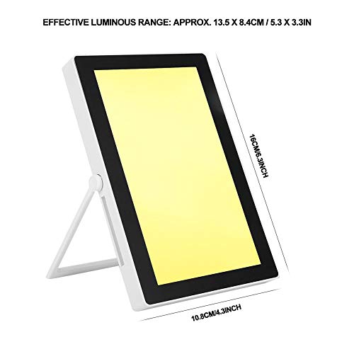 Lámpara de Luminoterapia LED, 5000-35000Lux Lámpara luz Solar Caja de luz LED de energía de Espectro Completo Libre portátil Brillo Ajustable, 3 Funciones temporización Color Blanco/cálido