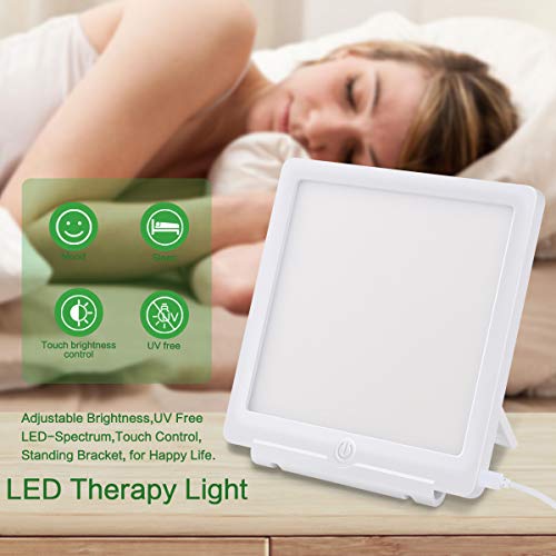 Lampara de Luz Diurna, GEMWON Lámpara de Luminoterapia 10000 Lux Lámpara Terapéutica Luz Natural Luz LED de Espectro Completo sin UV con 2 Modos de Brillo
