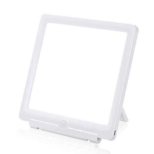 Lampara de Luz Diurna, GEMWON Lámpara de Luminoterapia 10000 Lux Lámpara Terapéutica Luz Natural Luz LED de Espectro Completo sin UV con 2 Modos de Brillo