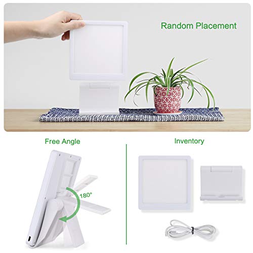 Lampara de Luz Diurna, GEMWON Lámpara de Luminoterapia 10000 Lux Lámpara Terapéutica Luz Natural Luz LED de Espectro Completo sin UV con 2 Modos de Brillo