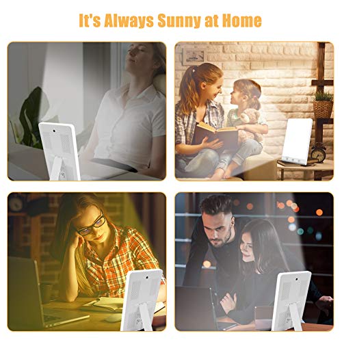 Lámpara de Luz Diurna Natural para Fototerapia Compacta 10000 Lux, Lampara Luminoterapia sin UV, Lámpara de Terapia con Brillo Ajustables, 3 Temporizador, Luz blanca fría y luz cálida