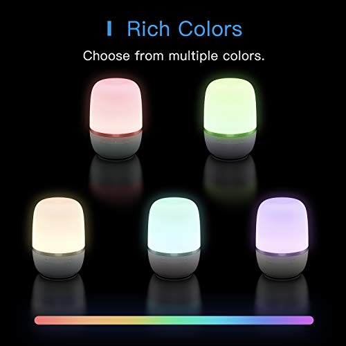 Lámpara de Mesa Inteligente. Wi-Fi Lámpara de Noche de Atmósfera. Luz Nocturna Infantil, Colores Cambiable RGB. Compatible con Amazon Alexa, Google Assistant y SmartThings. Meross