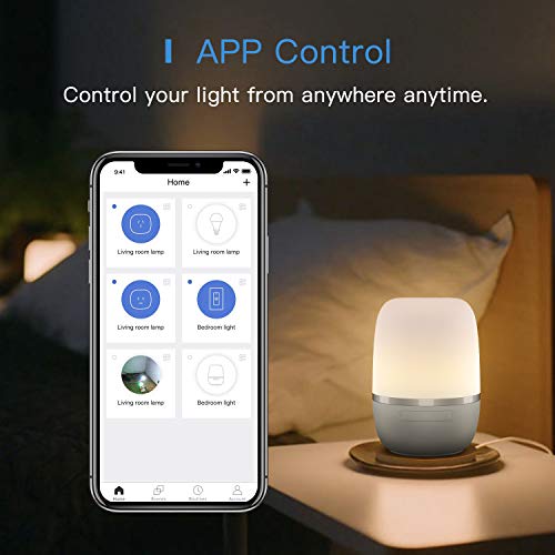 Lámpara de Mesa Inteligente. Wi-Fi Lámpara de Noche de Atmósfera. Luz Nocturna Infantil, Colores Cambiable RGB. Compatible con Amazon Alexa, Google Assistant y SmartThings. Meross