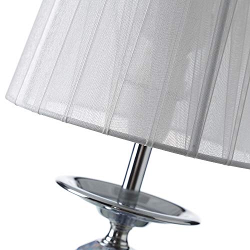 Lámpara de mesita de noche moderna plateada de metal para dormitorio Fantasy - LOLAhome