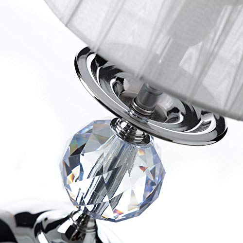 Lámpara de mesita de noche moderna plateada de metal para dormitorio Fantasy - LOLAhome