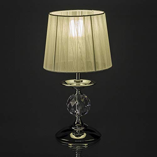 Lámpara de mesita de noche moderna plateada de metal para dormitorio Fantasy - LOLAhome