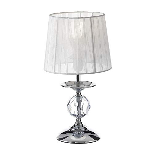 Lámpara de mesita de noche moderna plateada de metal para dormitorio Fantasy - LOLAhome