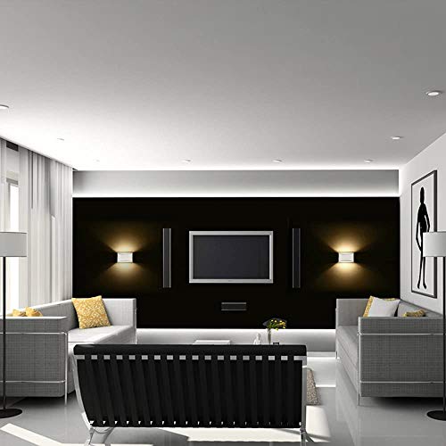 Lámpara de Pared de Cerámica, Iluminación Decorativa en Yeso Luz de Pared LED Arriba Abajo, Efecto de Luz Interior para Dormitorio, Salón y habitación