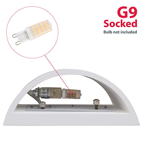 Lámpara de pared de yeso LED 20x8,5x11,5 cm, 3,8W G9 230V, Color Blanco, Apliques de decoración moderna