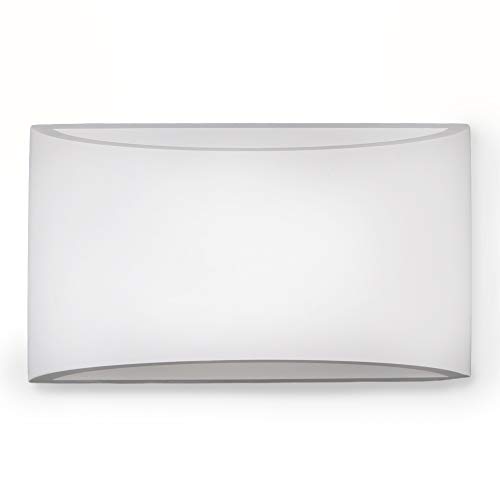 Lámpara de pared de yeso LED 20x8,5x11,5 cm, 3,8W G9 230V, Color Blanco, Apliques de decoración moderna