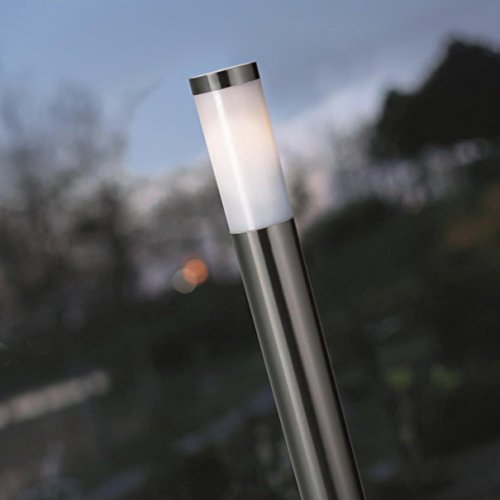 Lámpara de pie de acero inoxidable Sydney con enchufe