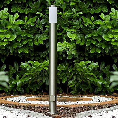 Lámpara de pie de acero inoxidable Sydney con enchufe