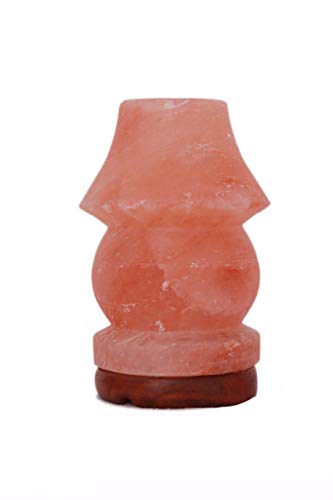 Lámpara de sal del Himalaya lámpara de sal de roca de cristal de forma natural base de madera de alta calidad luz ajustable exquisitos regalos de alta gama (Lámpara de mesa)