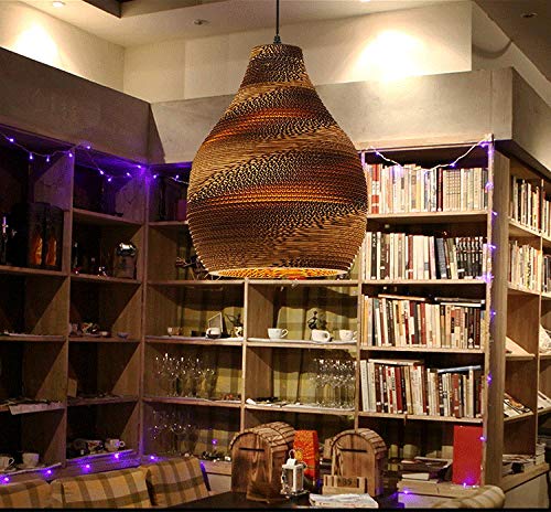 Lámpara de salón de té Lámpara de araña de papel kraft de nido de abeja tejida desnuda Zen Restaurante de té de Japón Lámpara de araña japonesa