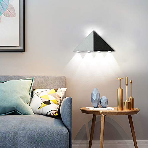 Lámpara decorativa con luces de pared LED con forma de triángulo de 5 W para mueble de baño